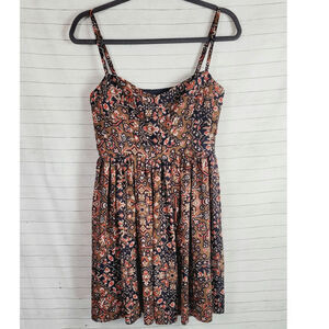 Fossil Multicolored Aztec Print Spaghetti Strap Mini Sundress, sz Small